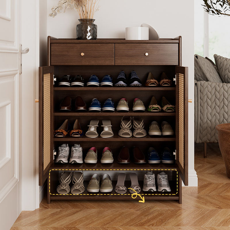 Ingrid Rattan Shoe Storage, Rubber Wood｜Rit Concept