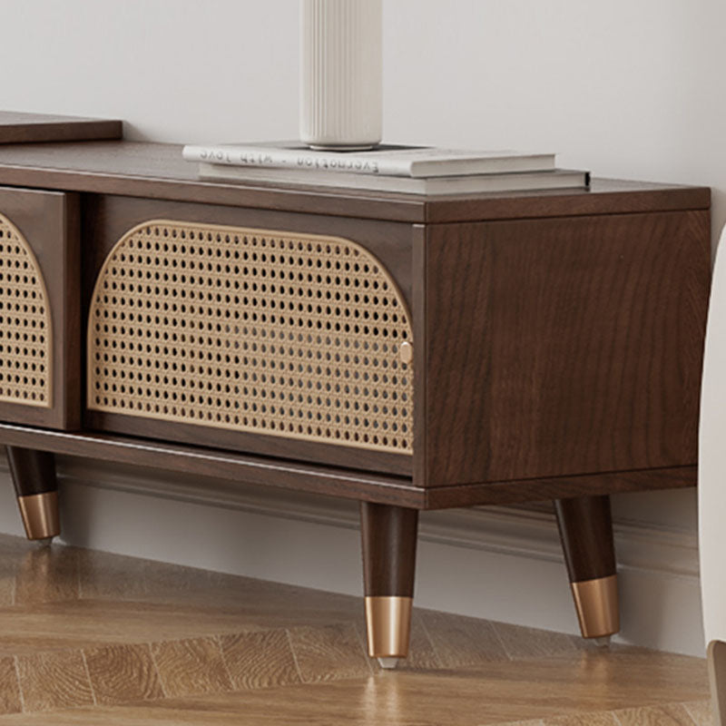 Kirsten Rattan TV Stand, Rubber Wood｜Rit Concept