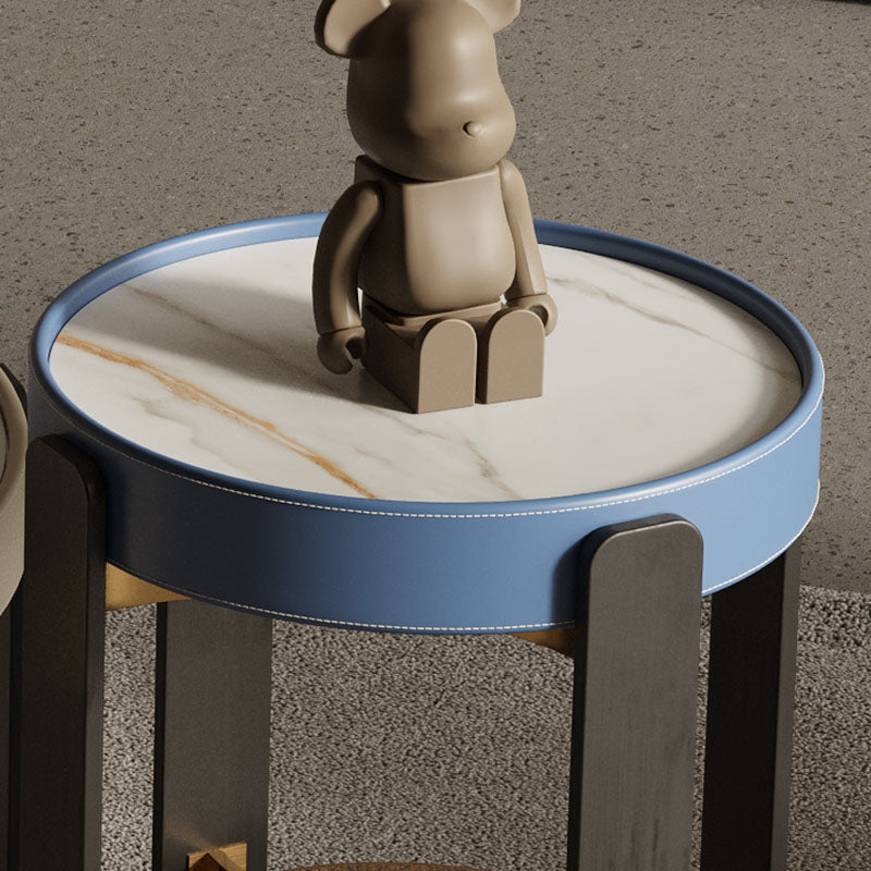 Moira Side Table, Sintered Stone & Rubber Wood｜Rit Concept