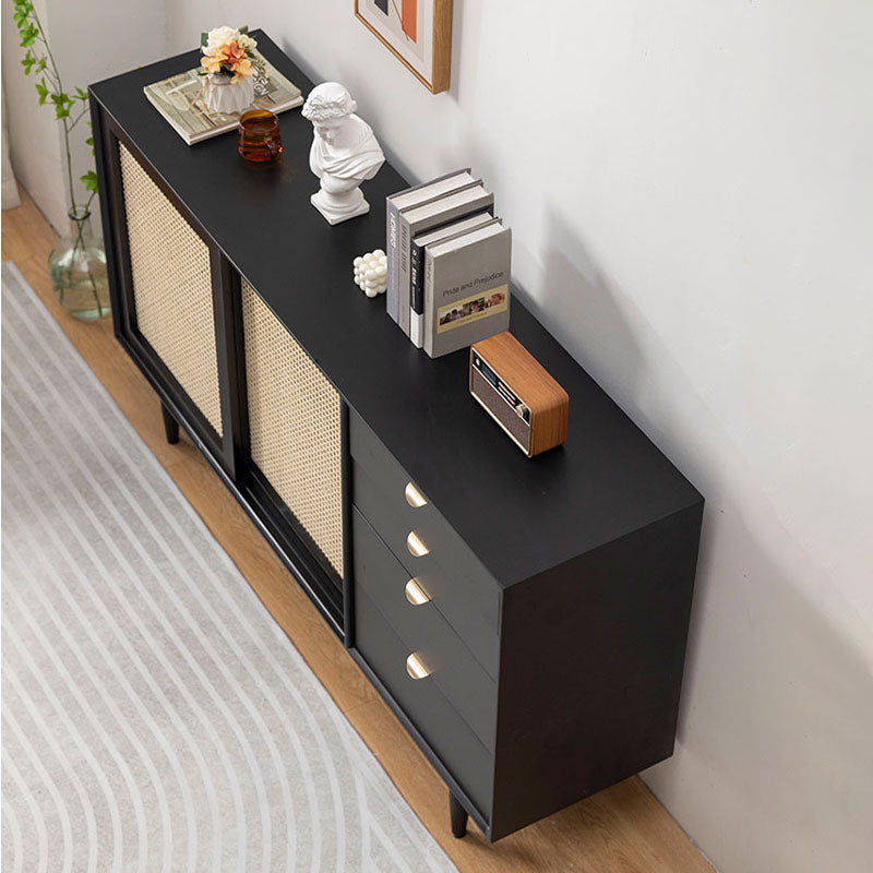 Allson Rattan Sideboard with 4 Drawers, Pine Wood-Rit Concept-Rit Concept