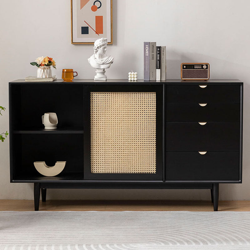 Allson Rattan Sideboard with 4 Drawers, Pine Wood-Rit Concept-Rit Concept