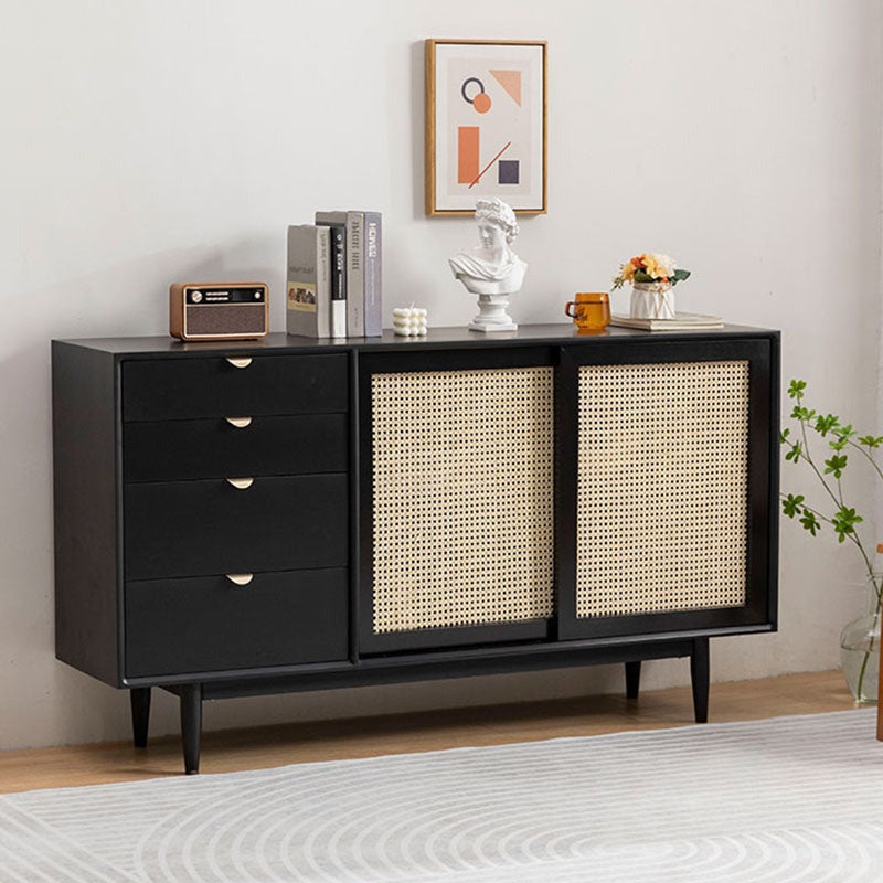 Allson Rattan Sideboard with 4 Drawers, Pine Wood-Rit Concept-Rit Concept