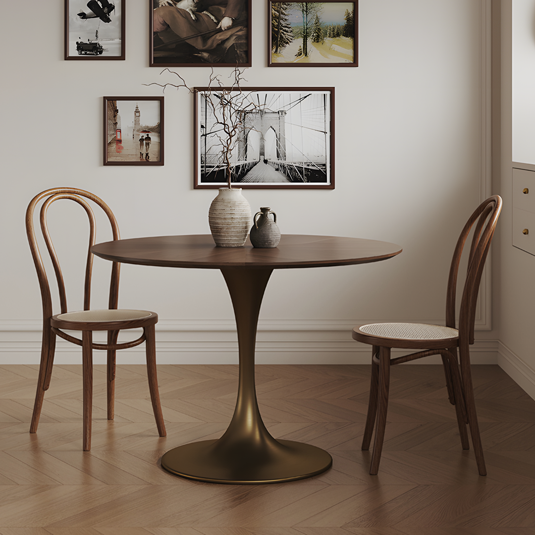 Justina Small Round Dining Table, Solid Wood