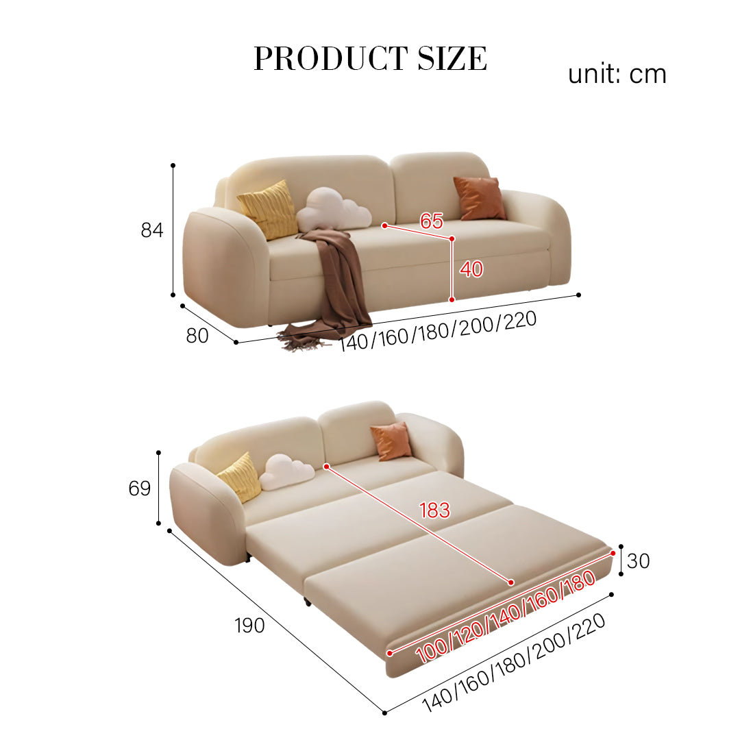 Soft Cloud Two Seater Sofa Bed, Light Grey For Display, 180cm-Ritconcept-Rit Concept