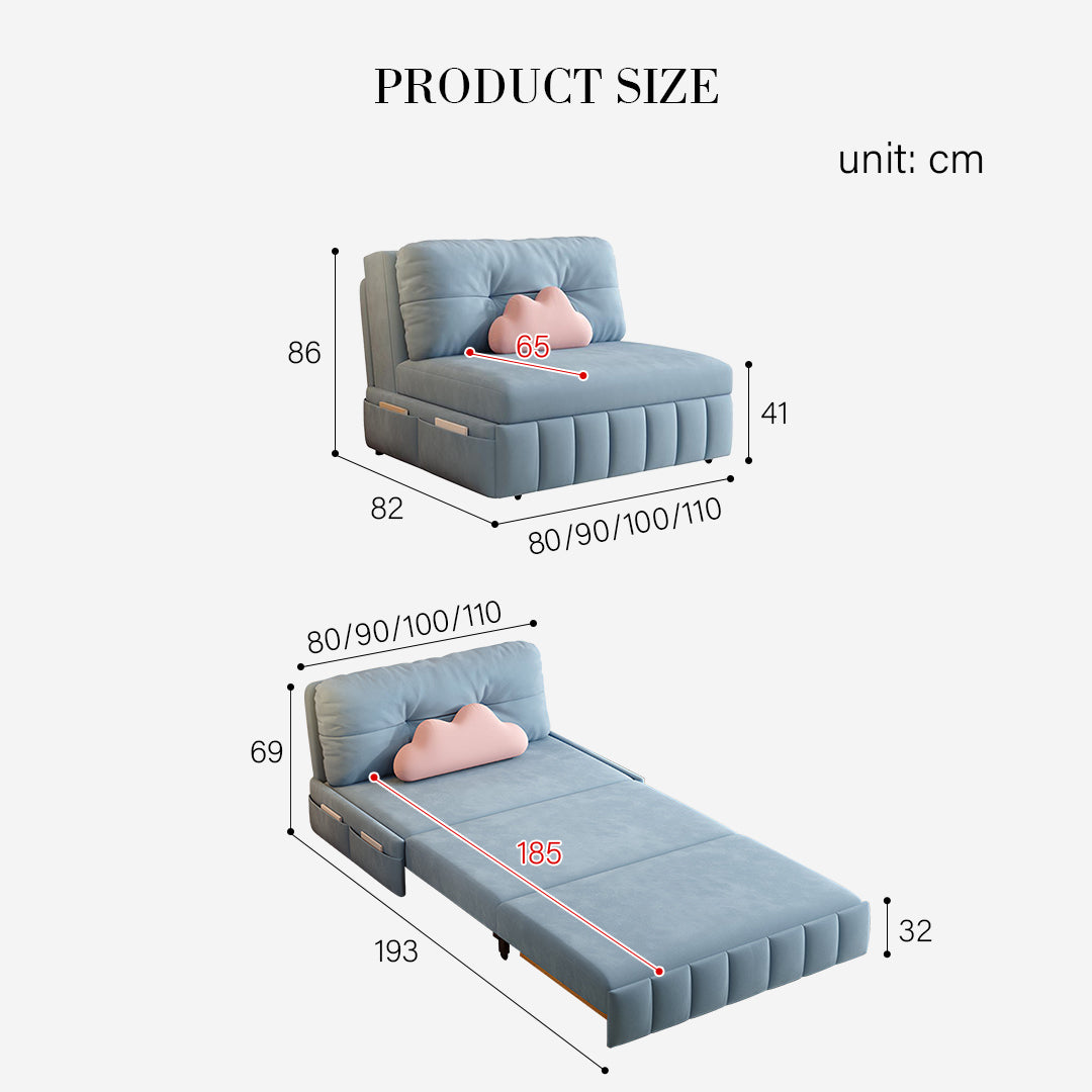 Sokolov Single Seater Sofa Bed, Two Seater Sofa Bed, Blue-Rit Concept-Rit Concept