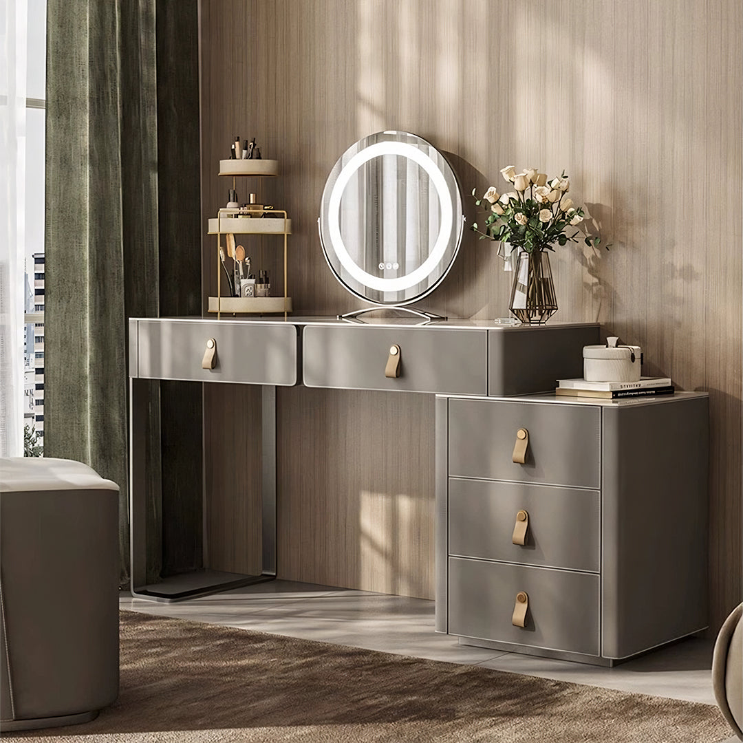 Hall Dressing Table  With LED Mirror, Grey