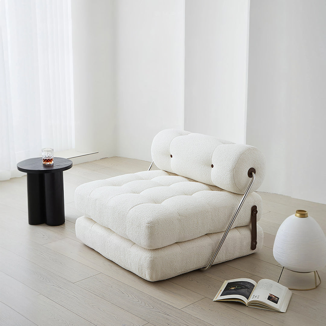 Kumar Single Seater Sofa Bed, Boucle Or Leathaire-Rit Concept-Rit Concept