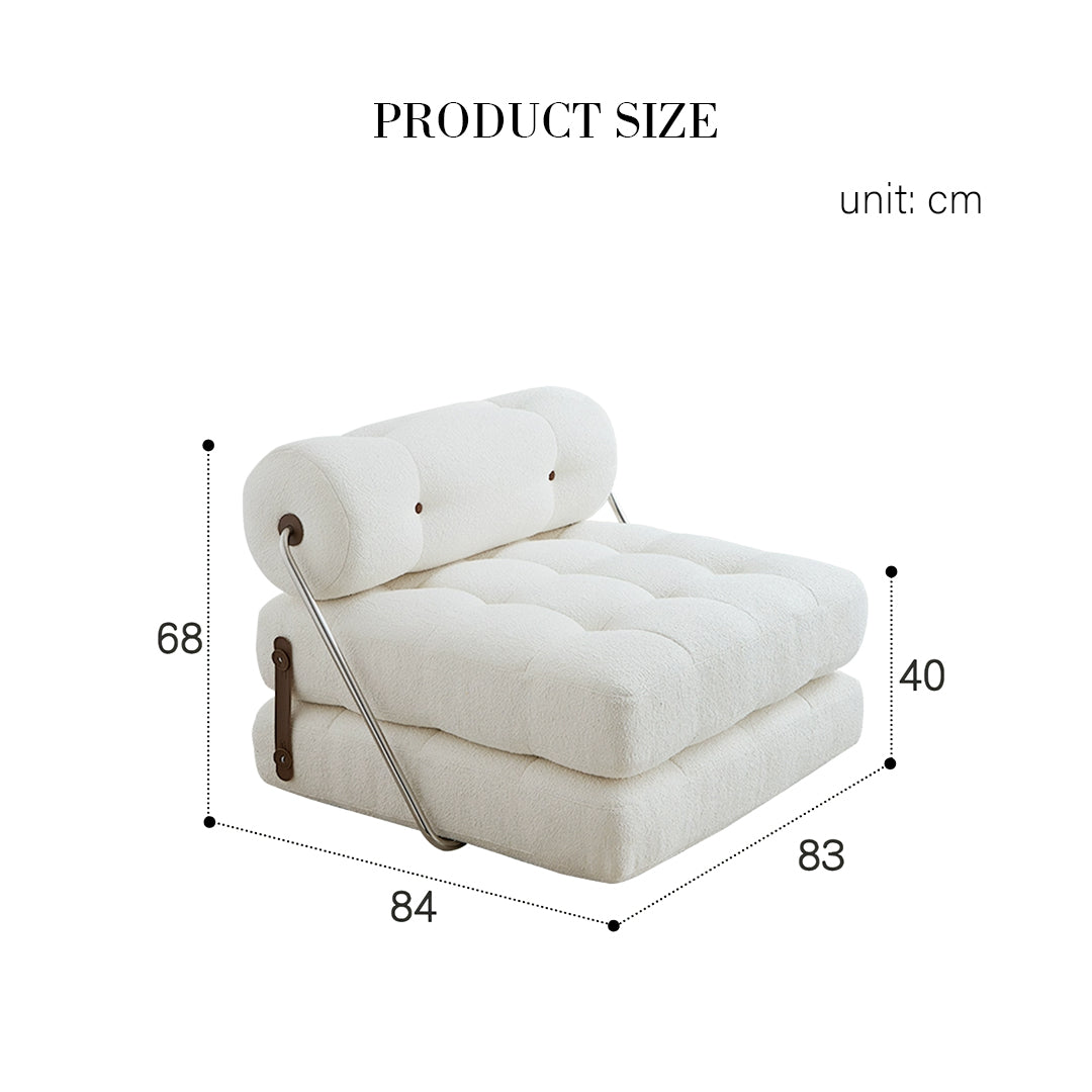 Kumar Single Seater Sofa Bed, Boucle Or Leathaire-Rit Concept-Rit Concept