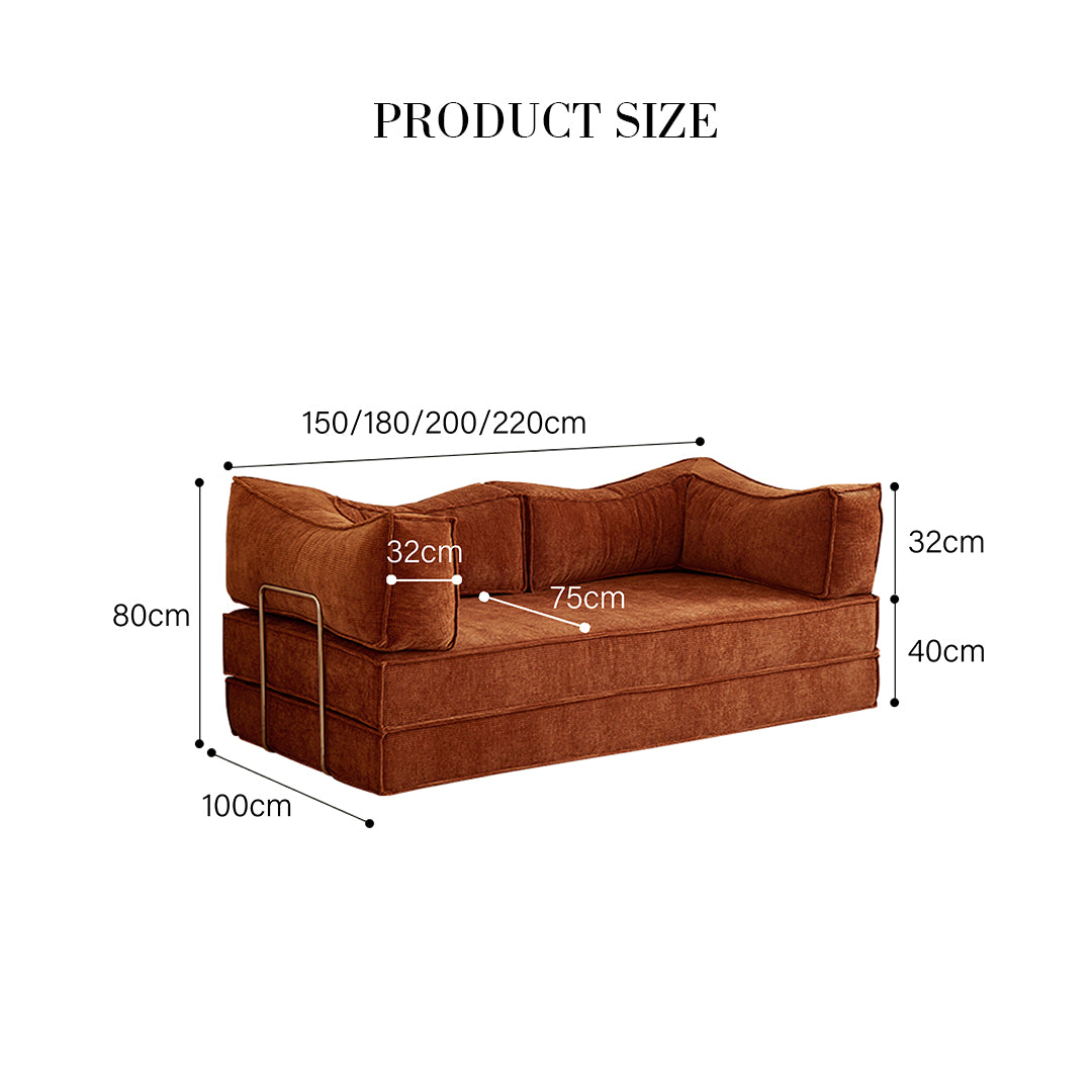 Hernández Foldable Lazy Sofa Bed For Lounging, Corduroy-Rit Concept-Rit Concept