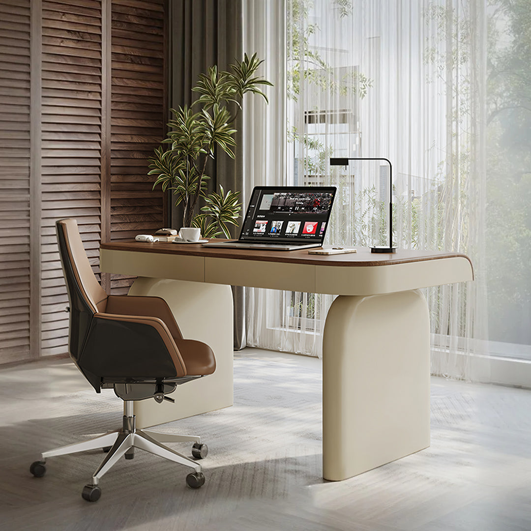 Watson Office Desk With Drawers, Solid Wood