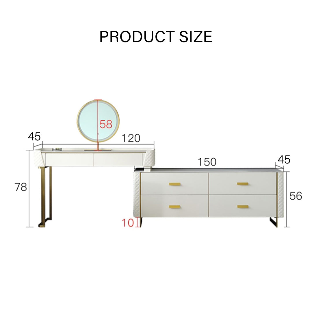 Devorit Dressing Table, Cream