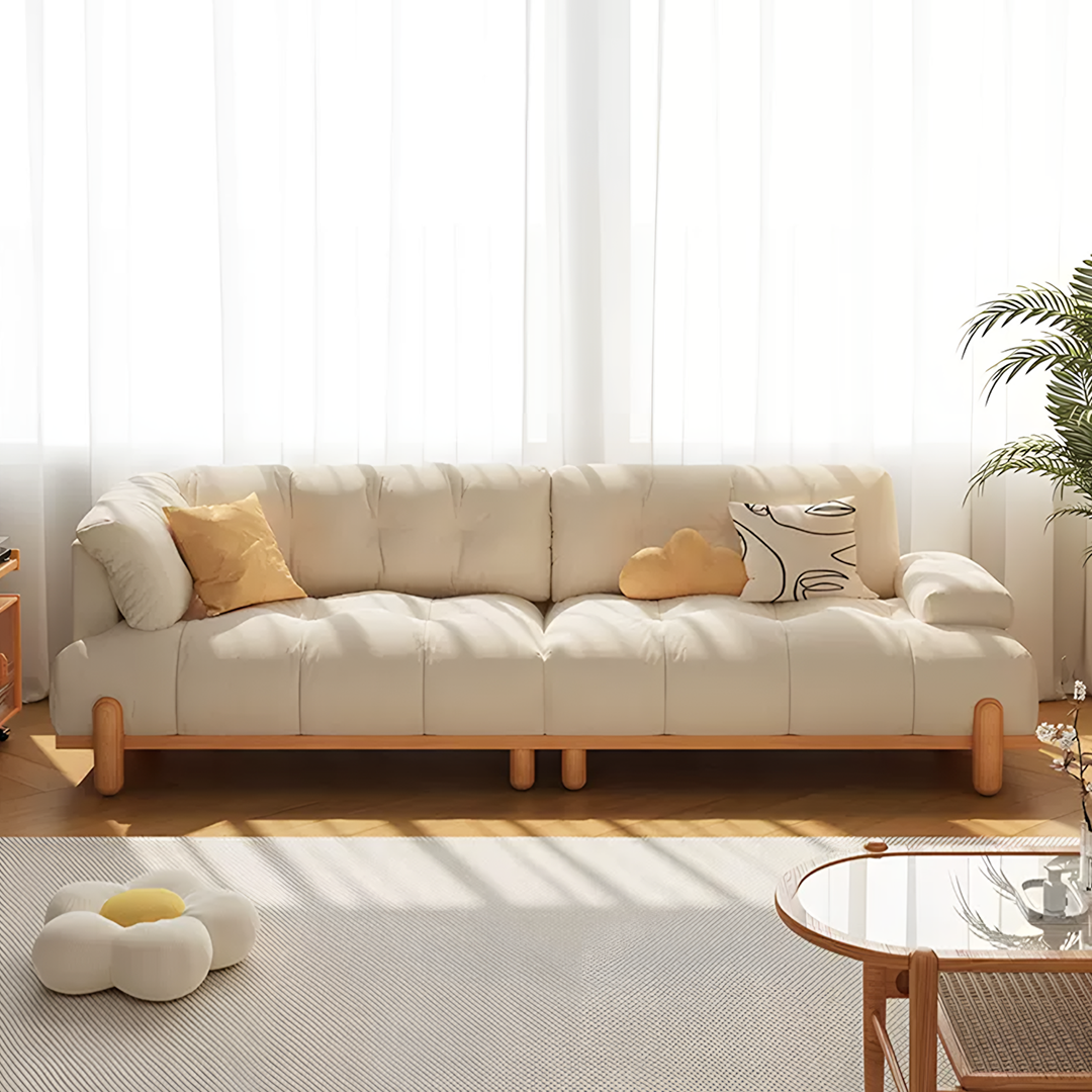 Ariadna Comfy Two Seater, Three Seater Sofa, Suede, Cream