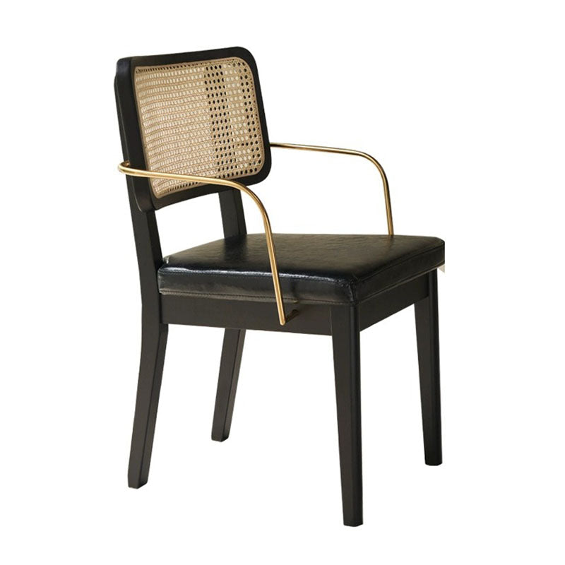 Cassie Black Dining Chair, Wood & Leather-Rit Concept-Rit Concept