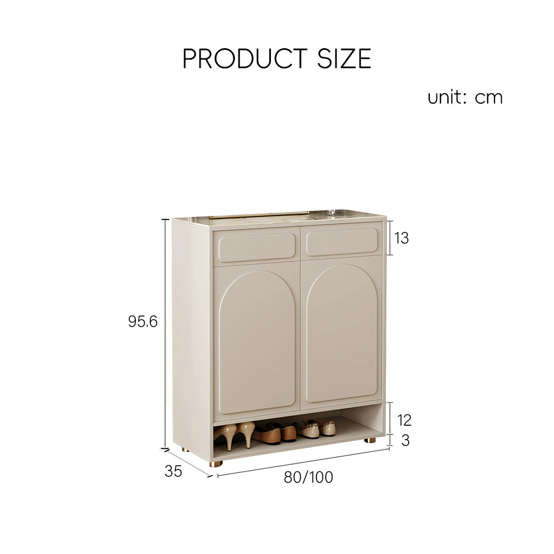 Ingrid Wall Shoe Cabinet, Shoe Storage, Cream Wood-Rit Concept-Rit Concept