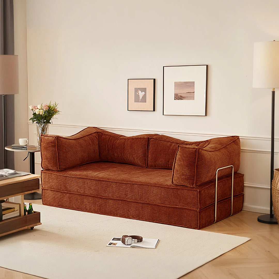 Hernández Foldable Lazy Sofa Bed For Lounging, Corduroy-Rit Concept-Rit Concept