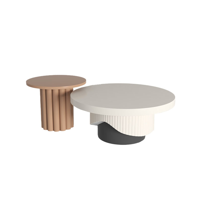 Cecily Living Room Set Round Nesting Coffee Table Set｜Rit Concept