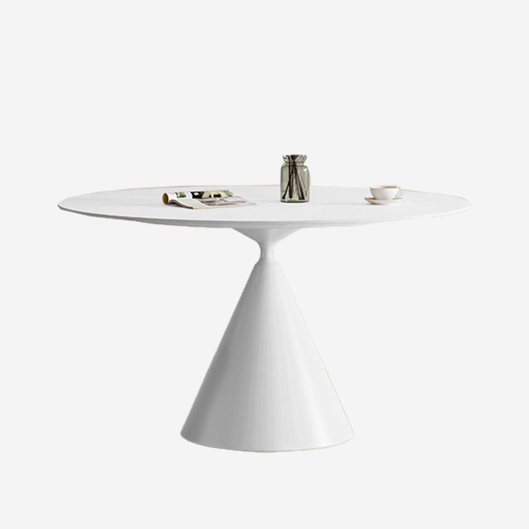 Calvin Cone Round Dining Table, White