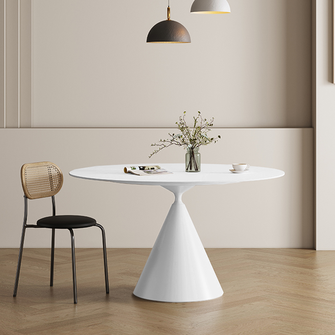 Calvin Cone Round Dining Table, White