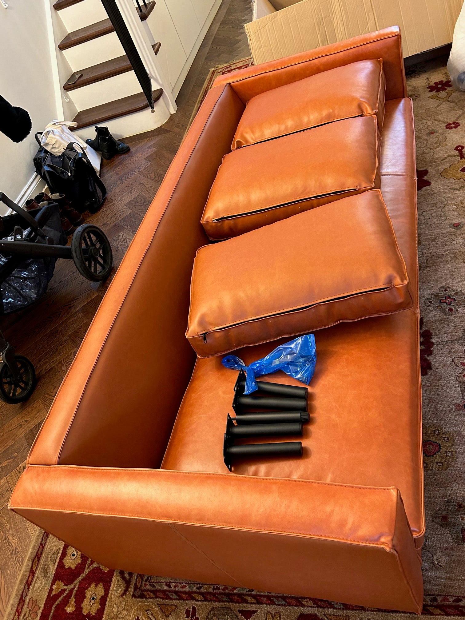 Baxter Three Seater, Real Leather For Clearance