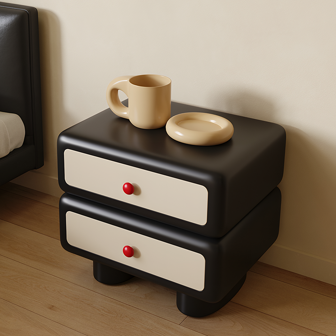 Alicia Wood Bedside Table, Cream