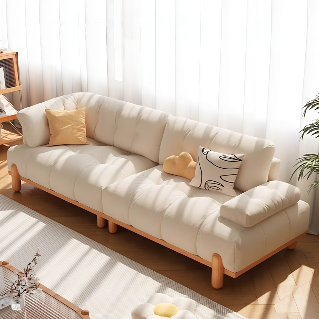 Ariadna Comfy Two Seater, Three Seater Sofa, Suede, Cream