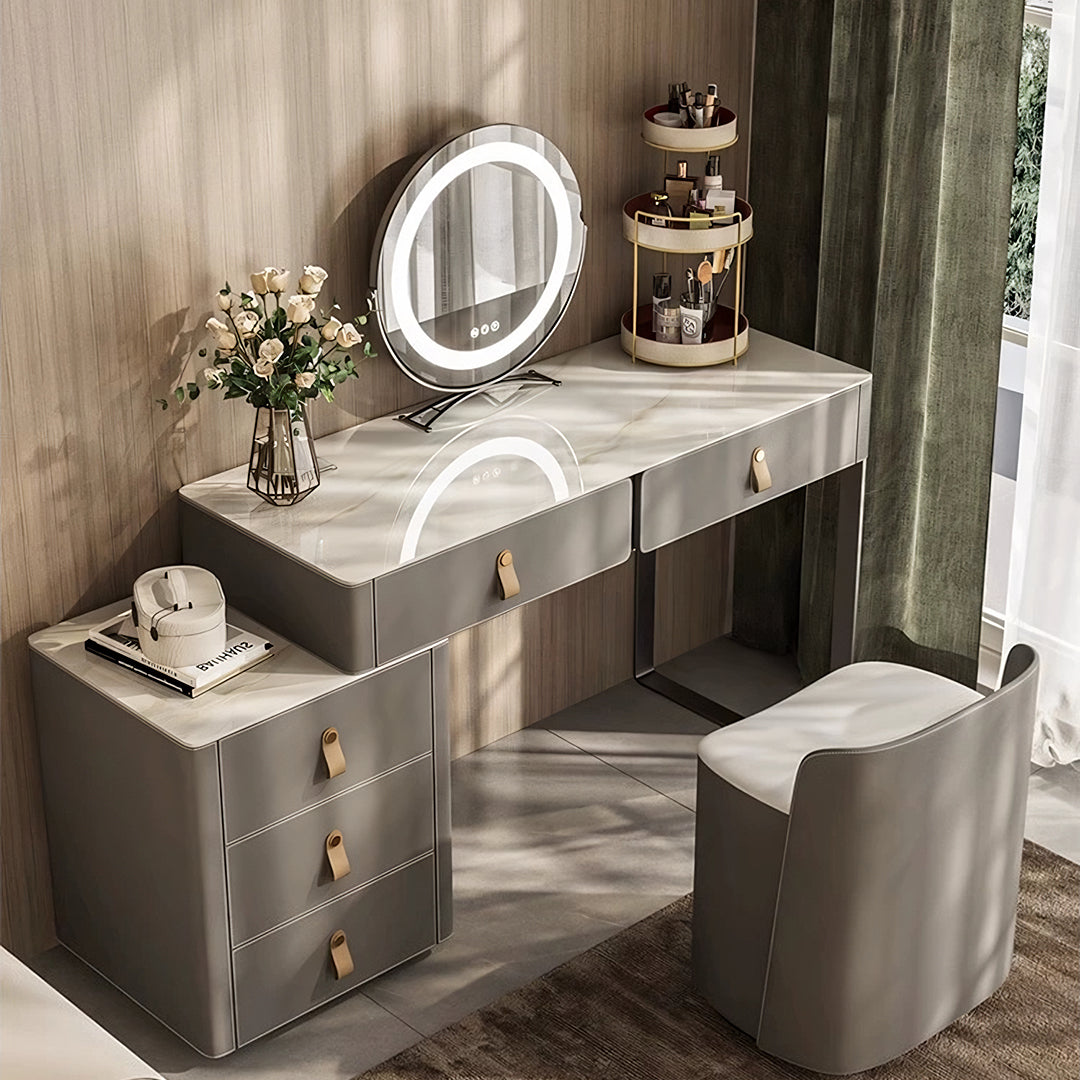 Hall Dressing Table  With LED Mirror, Grey