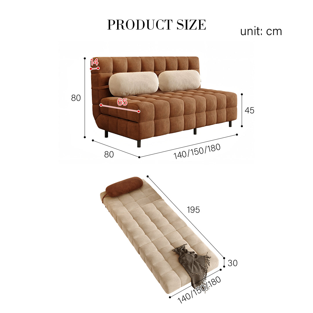 Mendez Single Sofa Bed, Two Seater Sofa Bed, Corduroy-Rit Concept-Rit Concept