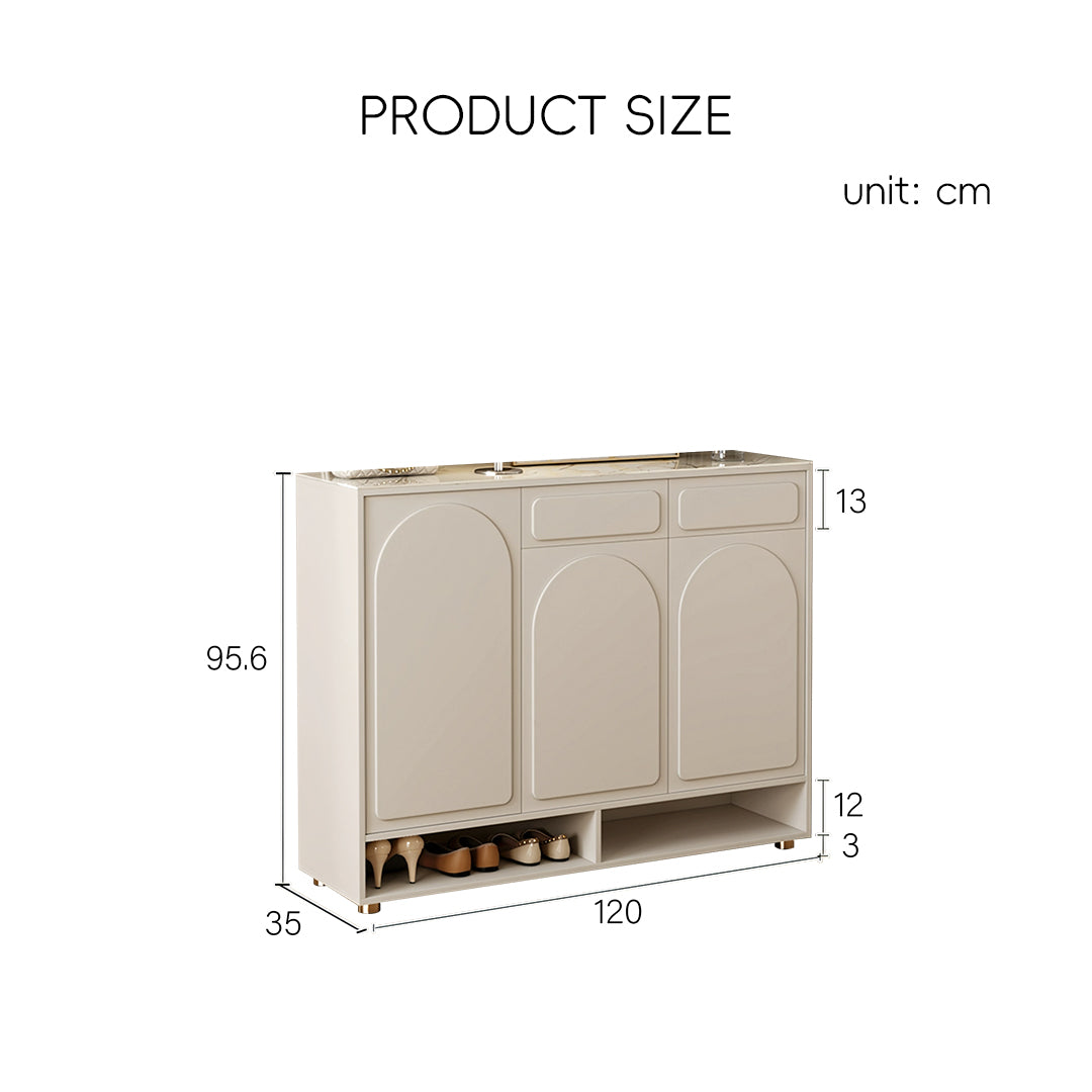 Ingrid Wall Shoe Cabinet, Shoe Storage, Cream Wood-Rit Concept-Rit Concept