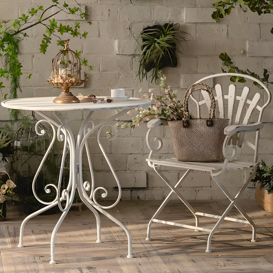 Antonia Outdoor Garden Dining Table Set, Iron