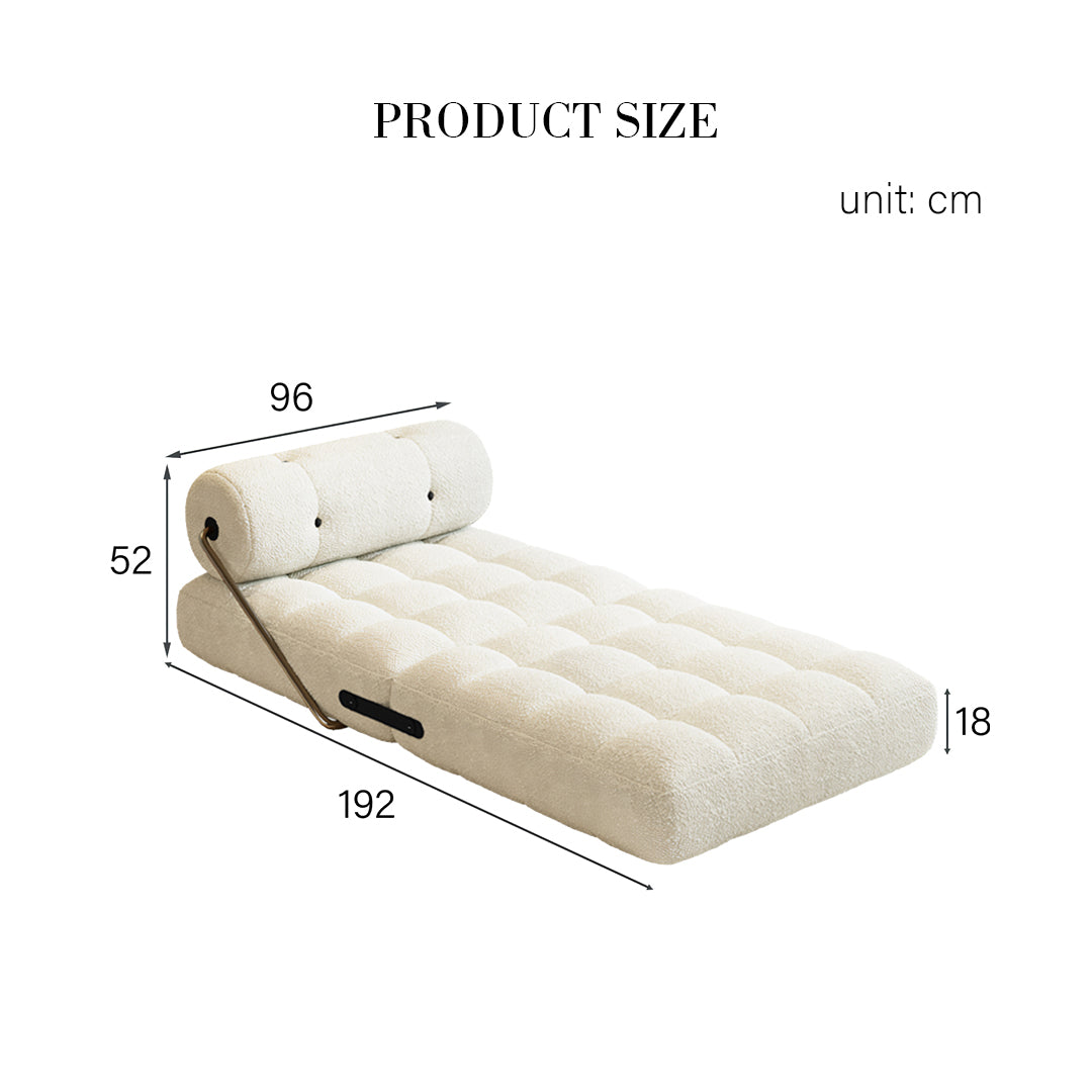 Kumar Single Seater Sofa Bed, Boucle Or Leathaire