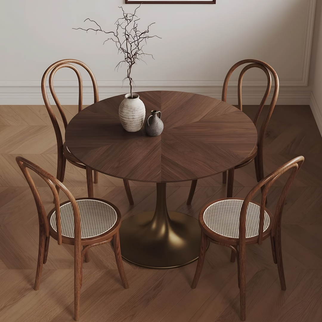 Justina Small Round Dining Table, Solid Wood