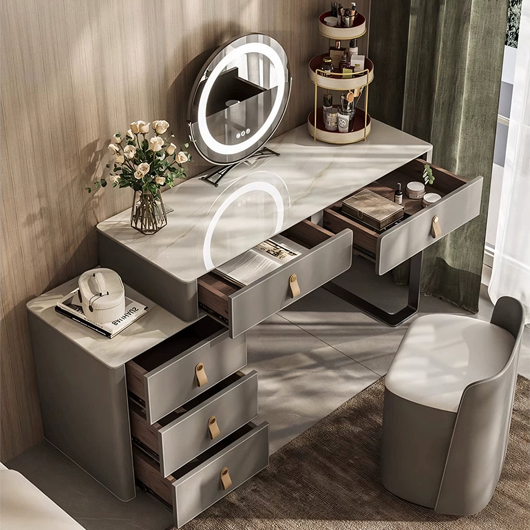 Hall Dressing Table With LED Mirror, Grey-Rit Concept-Rit Concept