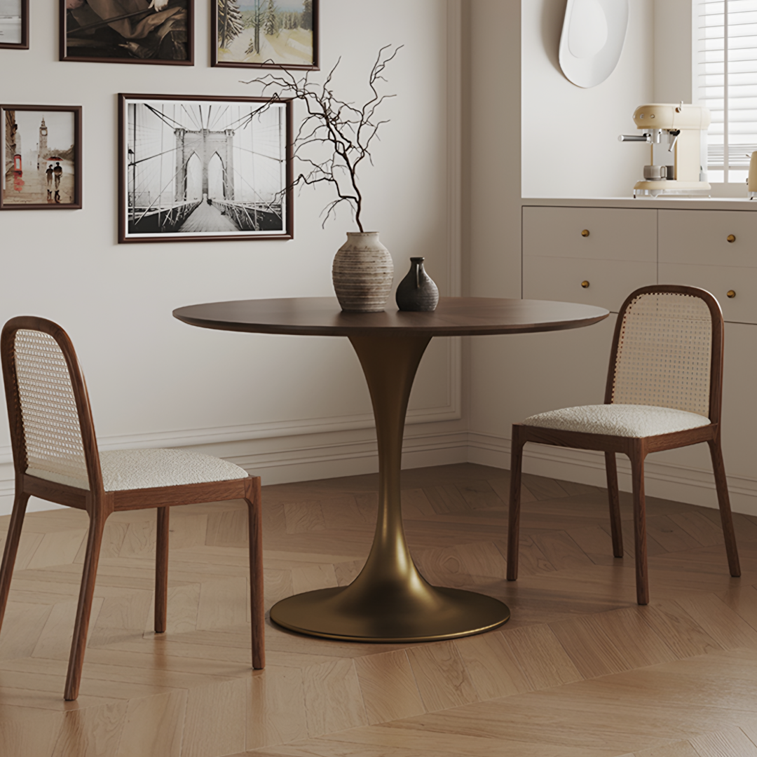 Justina Small Round Dining Table, Solid Wood