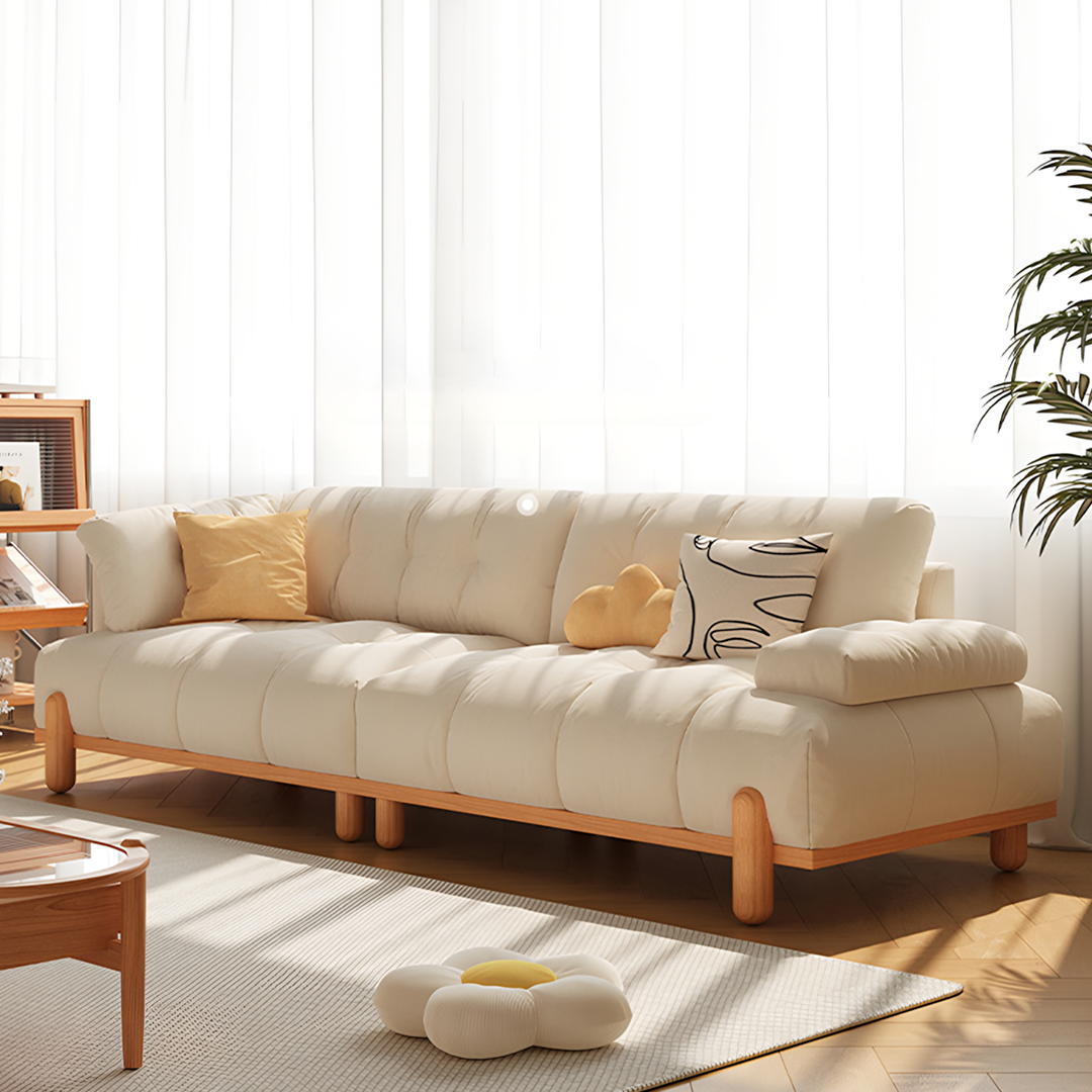 Ariadna Comfy Two Seater, Three Seater Sofa, Suede, Cream