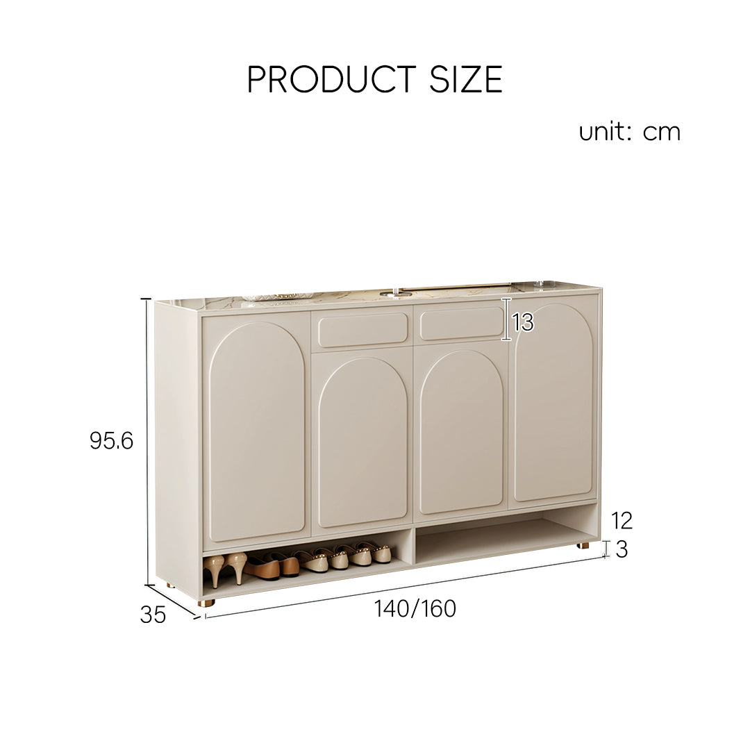 Ingrid Wall Shoe Cabinet, Shoe Storage, Cream Wood