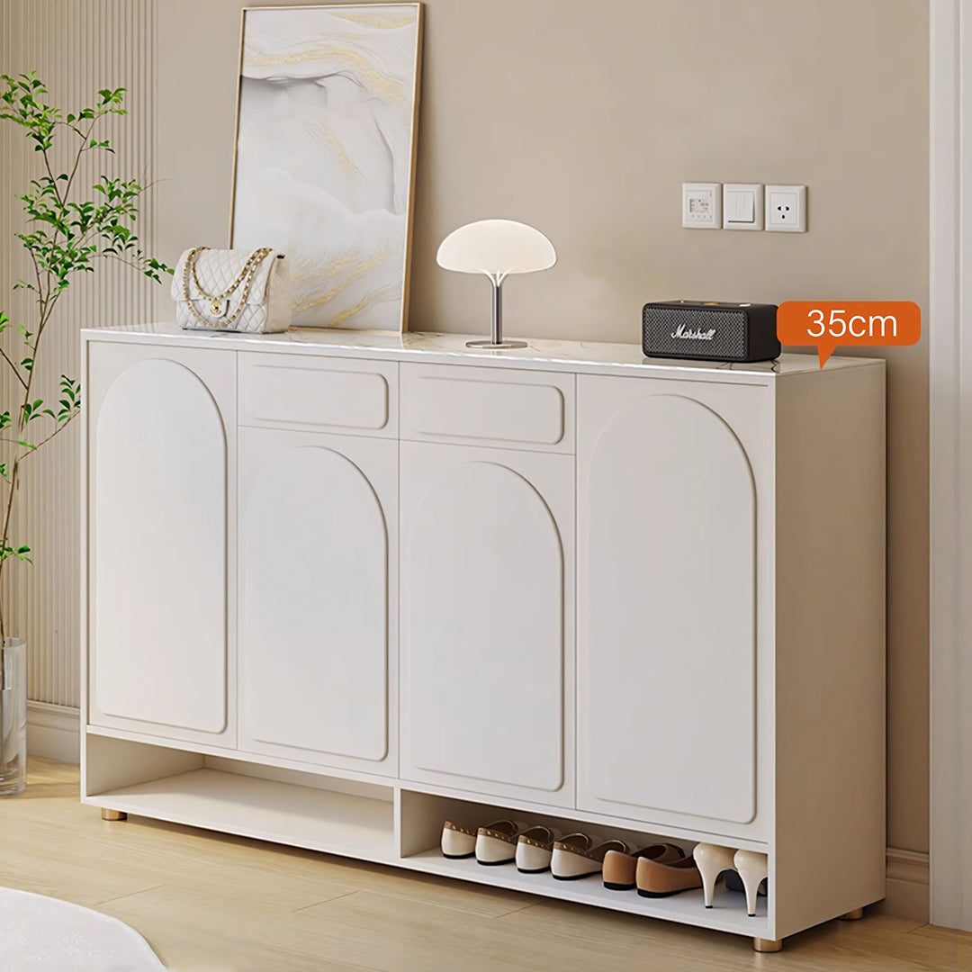 Ingrid Wall Shoe Cabinet, Shoe Storage, Cream Wood-Rit Concept-Rit Concept