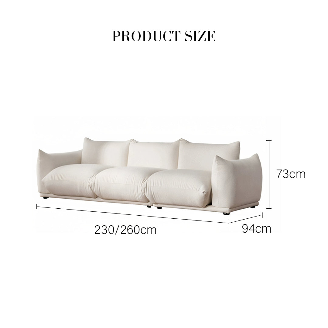 Tate Two Seater, Three Seater Sofa, Boucle Or Velvet, White