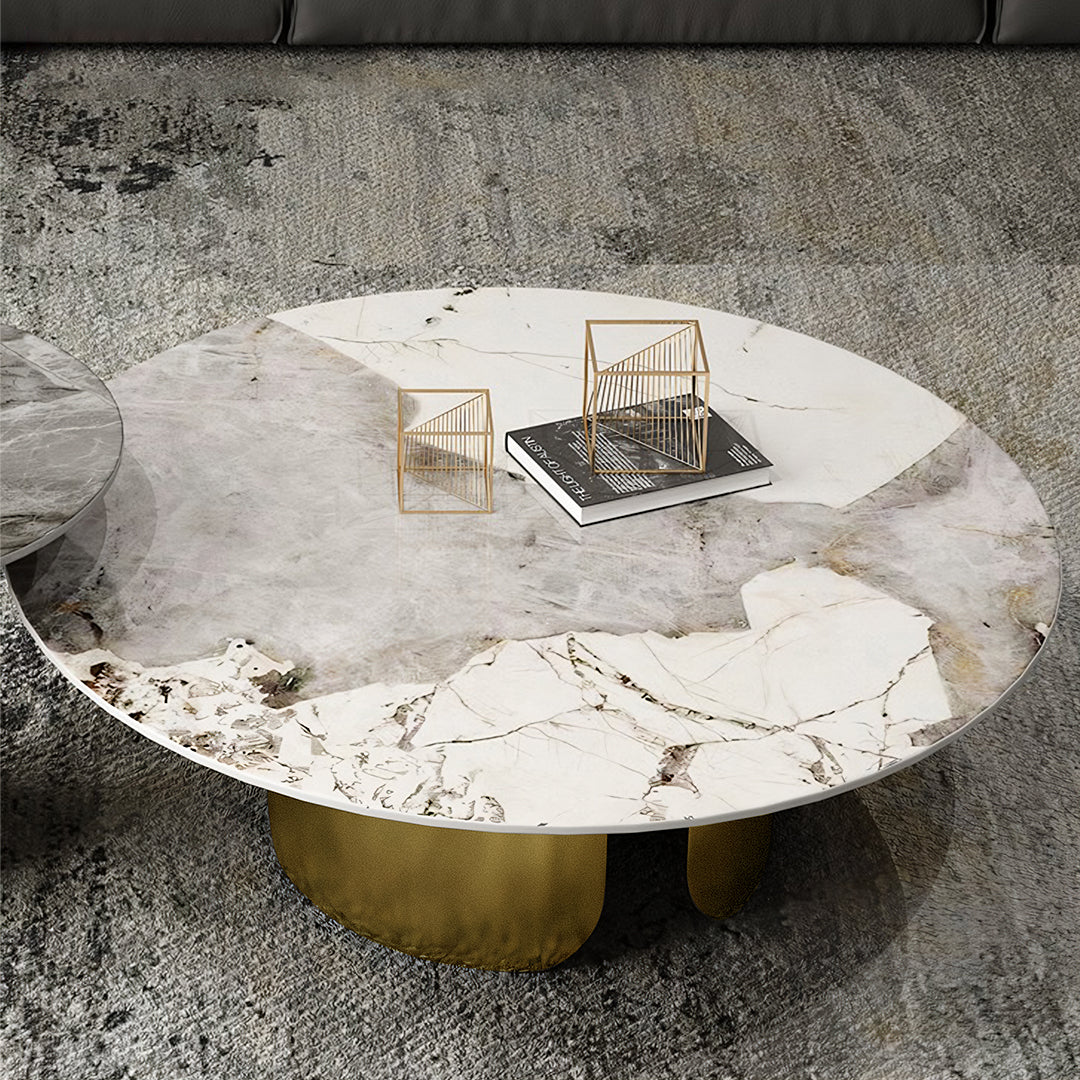 Aurora Gold Nesting Coffee Table Set, Sintered Stone