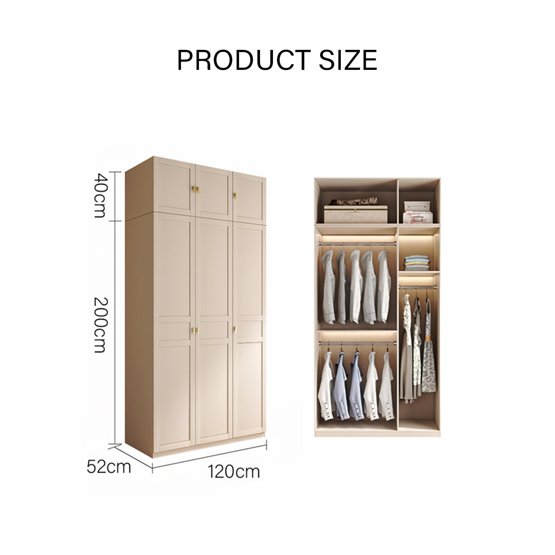 Leclerc Tall Wooden Wardrobe, White-Rit Concept-Rit Concept