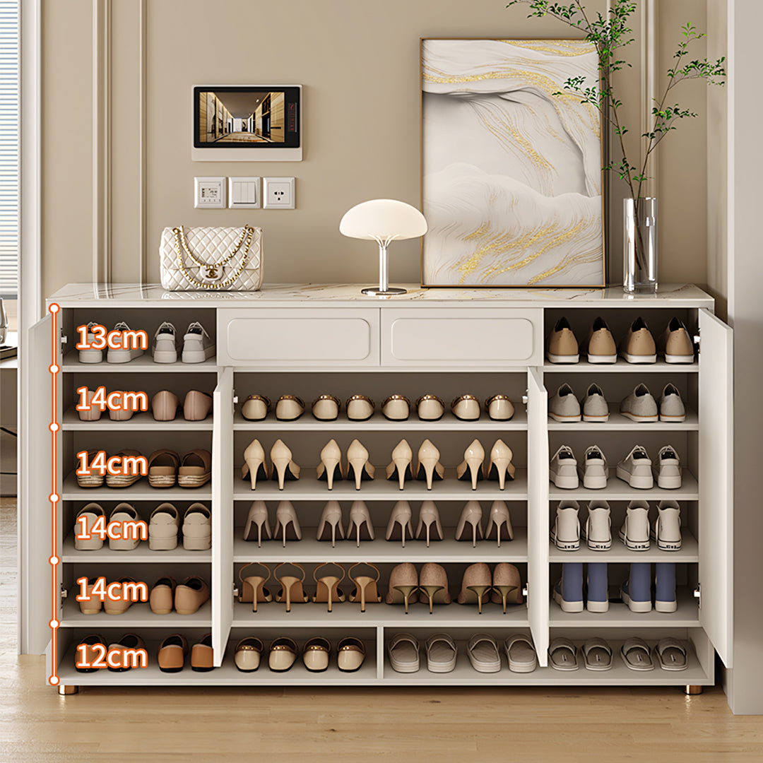 Ingrid Wall Shoe Cabinet, Shoe Storage, Cream Wood-Rit Concept-Rit Concept