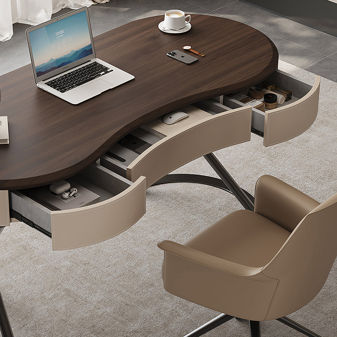 Saanvi Modern Office Desk For Home, Curved Office Desk-Rit Concept-Rit Concept