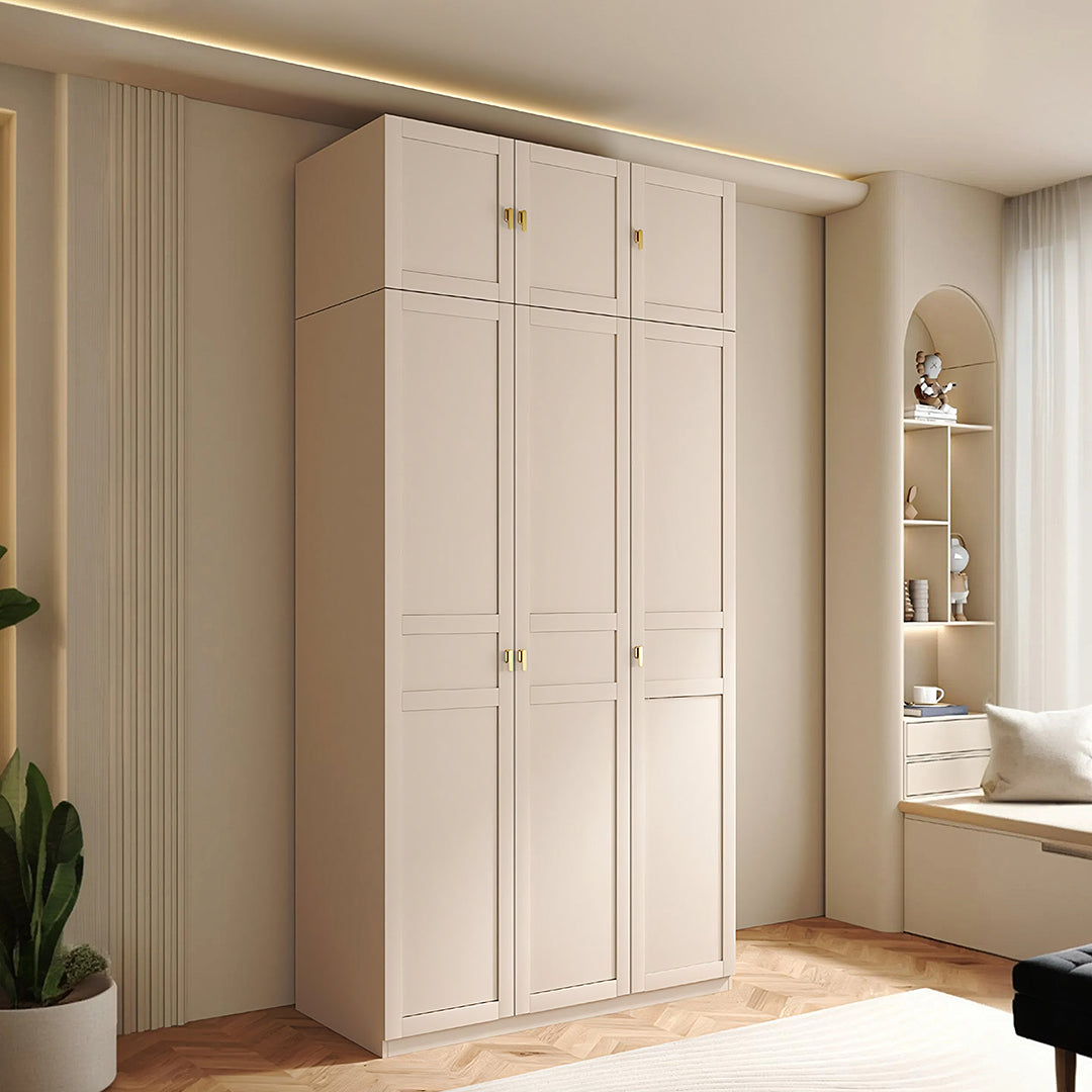 Leclerc Tall Wooden Wardrobe, White-Rit Concept-Rit Concept