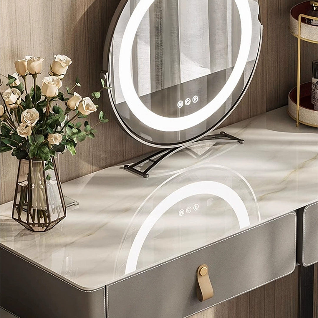 Hall Dressing Table  With LED Mirror, Grey