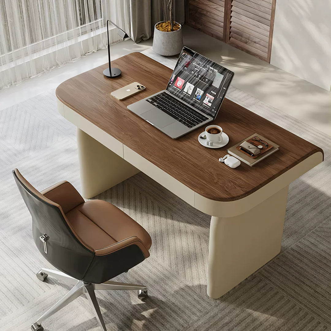 Watson Office Desk With Drawers, Solid Wood