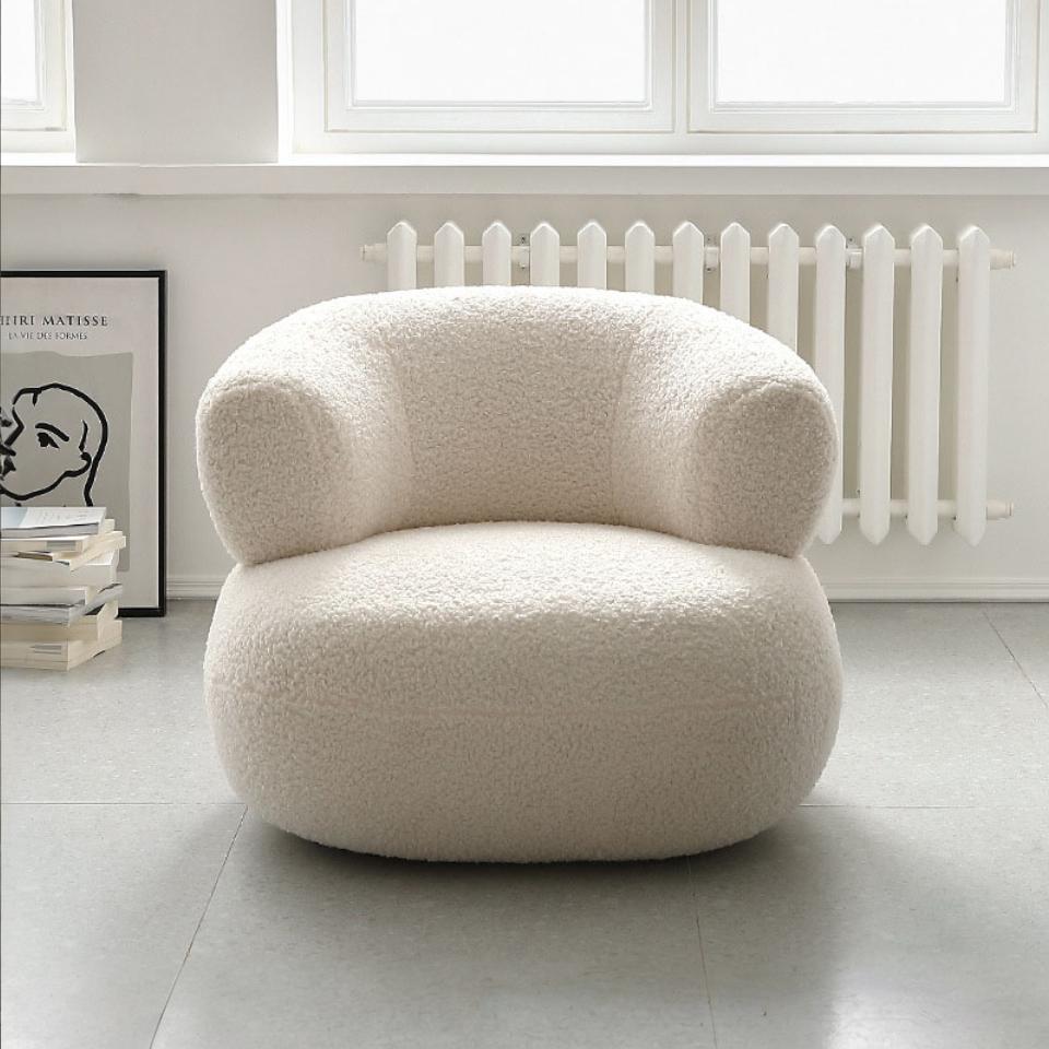 Deirdre Armchair, White Boucle