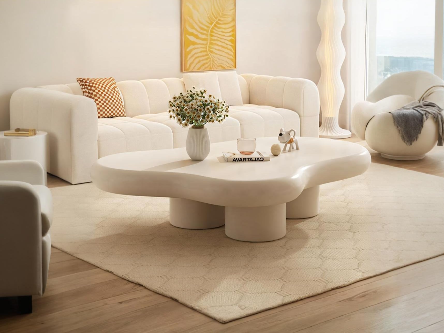 Quincy Coffee Table, Cream