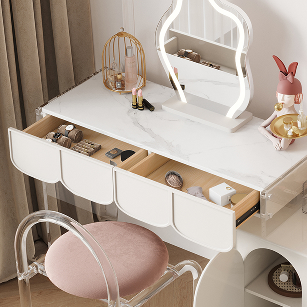 Brennan Dressing Table With Sideboard, White-Rit Concept-Rit Concept