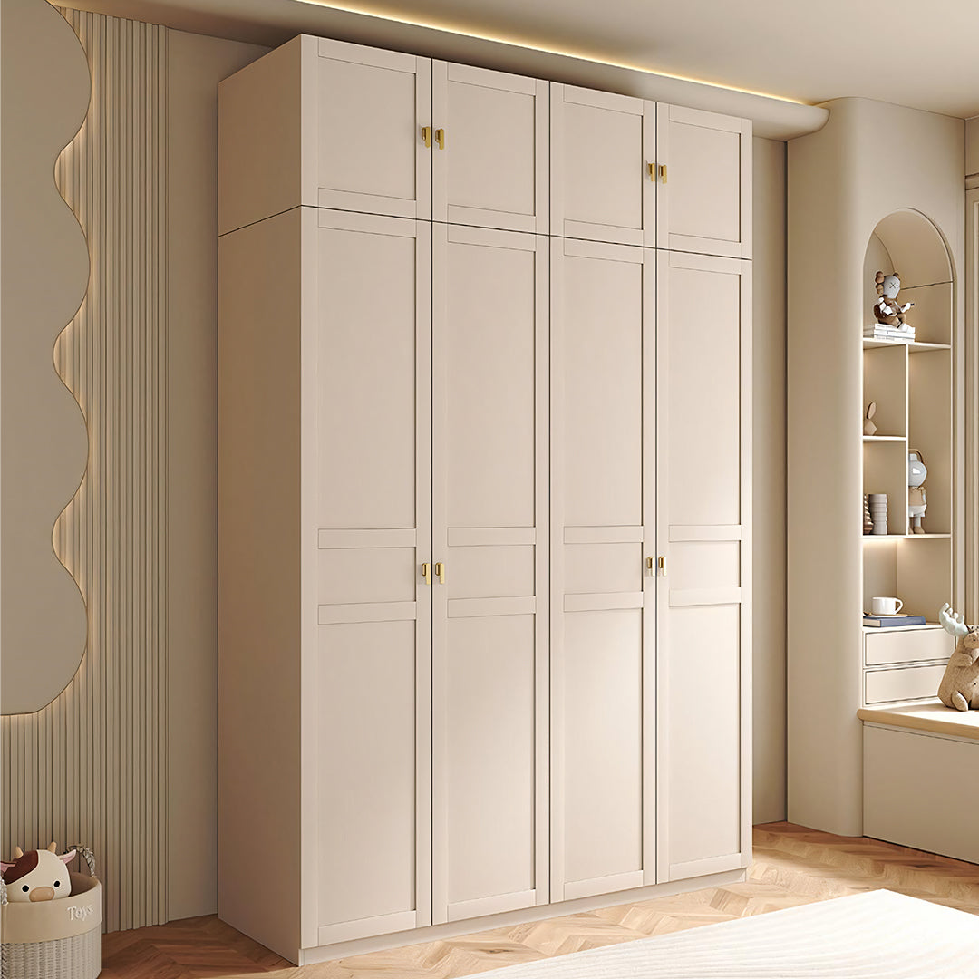 Leclerc Tall Wooden Wardrobe, White-Rit Concept-Rit Concept