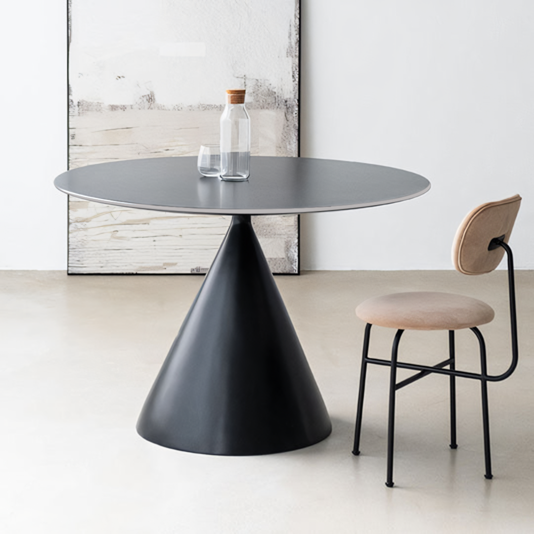 Calvin Cone Round Dining Table, Black