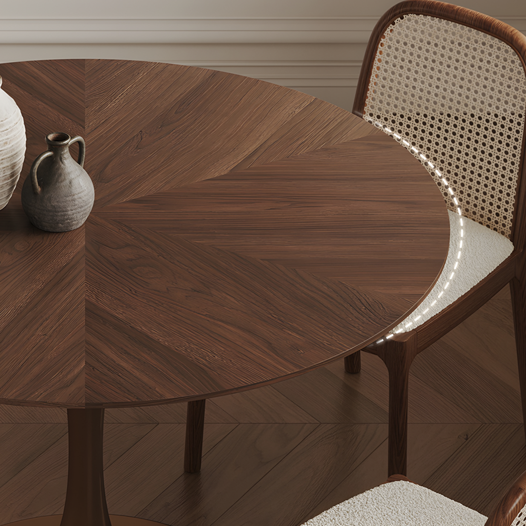 Justina Small Round Dining Table, Solid Wood